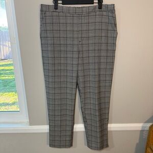 Banana Republic Women's Hayden Black and Gray Plaid Pants Size 14 NWT